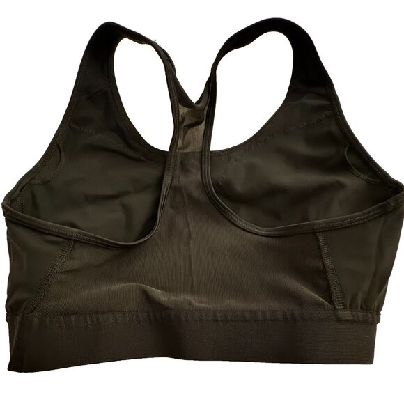 Adidas Padded Sports Bra Trefoil Mesh Racerback Black Medium Support Preowned - Picture 3 of 4